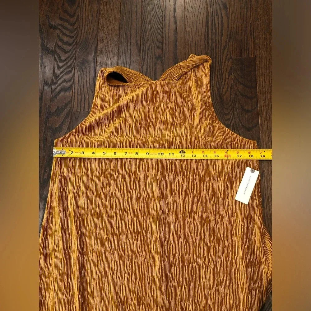 MAEVE by Anthropologie Women’s L Gold Adrienne Twist Back Velvet Dress - NWT!! - Picture 12 of 14